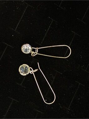 Silpada Delicate Clear Swarovski Crystal Drop Earrings - Sterling Silver